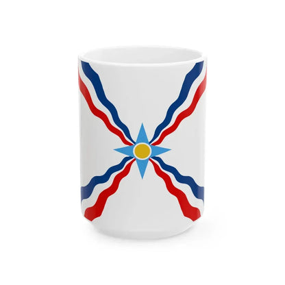 Flag of the Assyrians no Assur (Iraq) White Coffee Mug 15oz - Go Mug Yourself