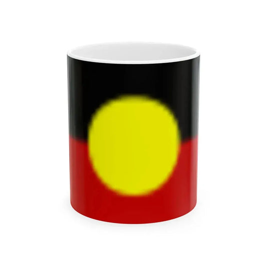 Flag of the Australian Aborigines (Australia) White Coffee Mug 11oz - Go Mug Yourself