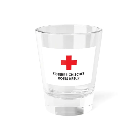 Flag of the Austrian Red Cross (Austria) Shot Glass 1.5oz 1.5oz - Go Mug Yourself