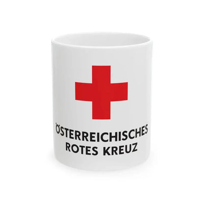 Flag of the Austrian Red Cross (Austria) White Coffee Mug 11oz - Go Mug Yourself