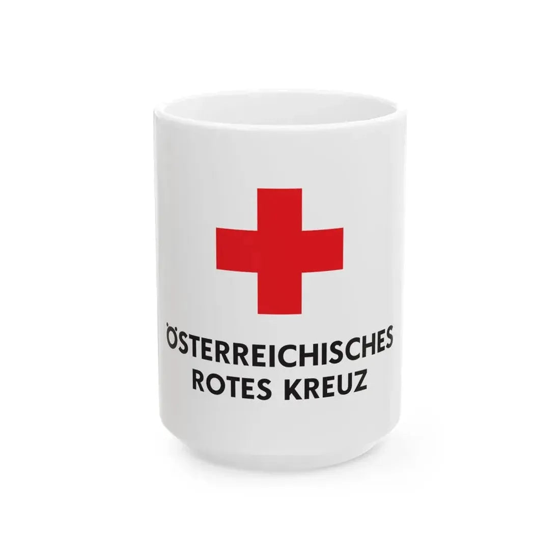 Flag of the Austrian Red Cross (Austria) White Coffee Mug 15oz - Go Mug Yourself