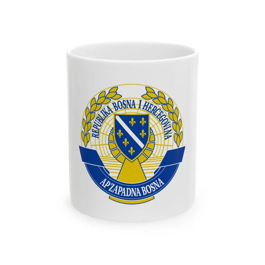 Flag of the Autonomous Province of Western Bosnia (Bosnia and Herzegovina) White Coffee Mug 11oz - Go Mug Yourself
