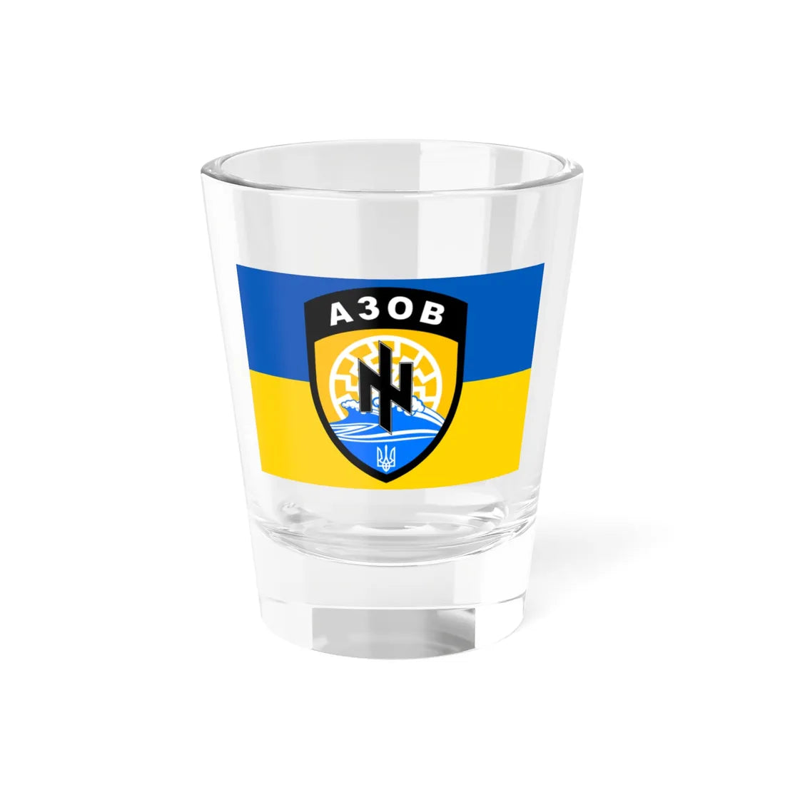 Flag of the Azov Battalion 2014-2015 (Ukraine) Shot Glass 1.5oz 1.5oz - Go Mug Yourself