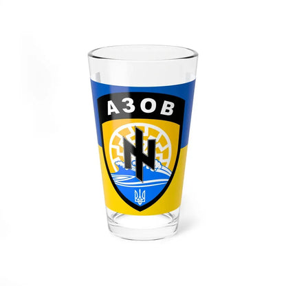 Flag of the Azov Battalion (Ukraine) Pint Glass 16oz 16oz - Go Mug Yourself