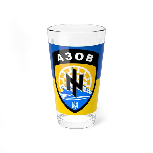 Flag of the Azov Battalion (Ukraine) Pint Glass 16oz 16oz - Go Mug Yourself