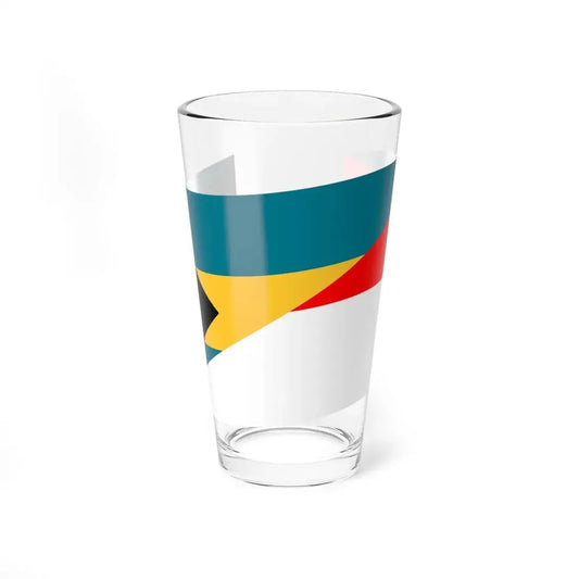 Flag of the Bahamas and Indonesia with waves (Bahamas) Pint Glass 16oz 16oz - Go Mug Yourself