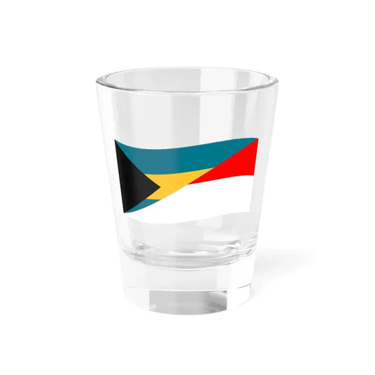 Flag of the Bahamas and Indonesia with waves (Bahamas) Shot Glass 1.5oz 1.5oz - Go Mug Yourself