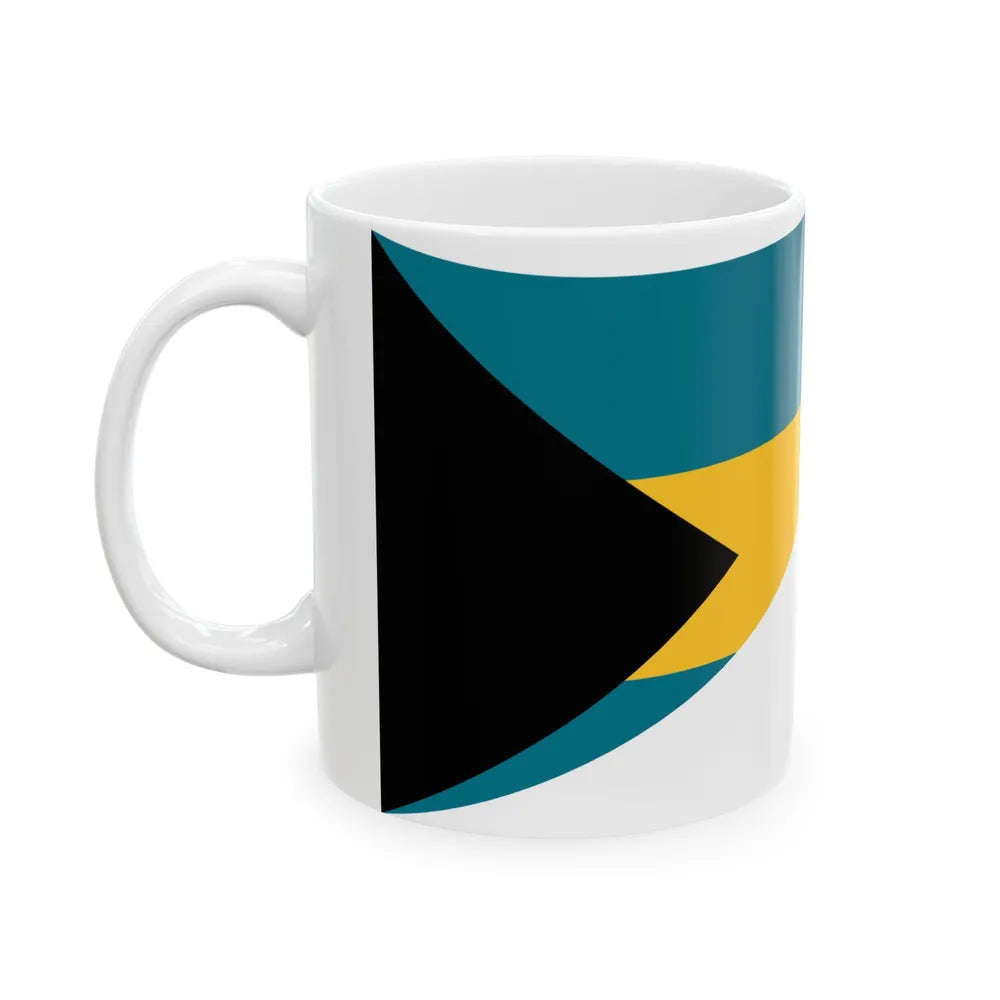 Flag of the Bahamas and Indonesia with waves (Bahamas) White Coffee Mug - Go Mug Yourself
