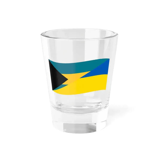 Flag of the Bahamas and Ukraine with waves (Bahamas) Shot Glass 1.5oz 1.5oz - Go Mug Yourself