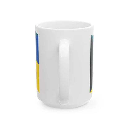 Flag of the Bahamas and Ukraine with waves (Bahamas) White Coffee Mug - Go Mug Yourself
