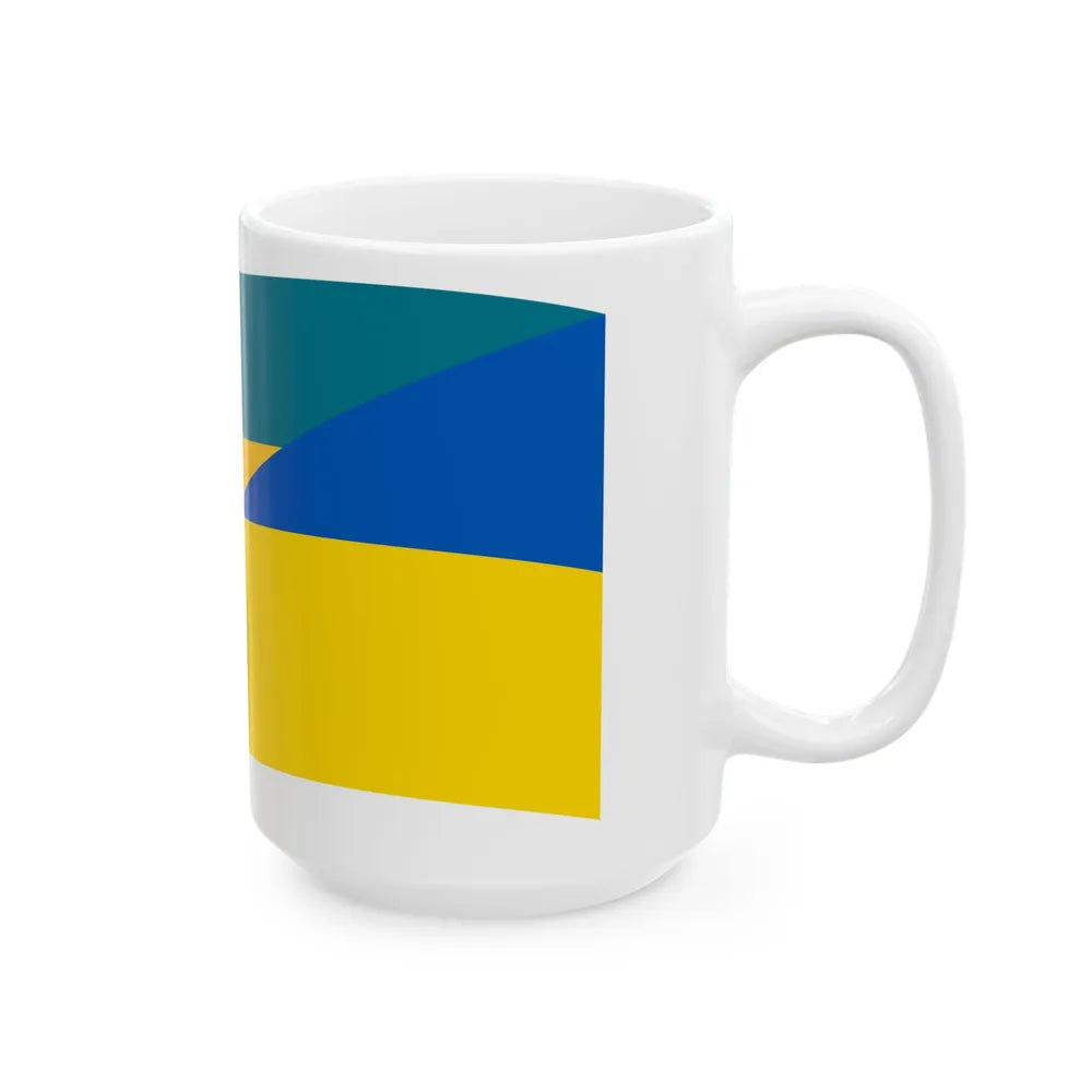 Flag of the Bahamas and Ukraine with waves (Bahamas) White Coffee Mug - Go Mug Yourself