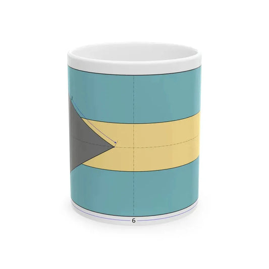 Flag of the Bahamas construction sheet (Bahamas) White Coffee Mug 11oz - Go Mug Yourself