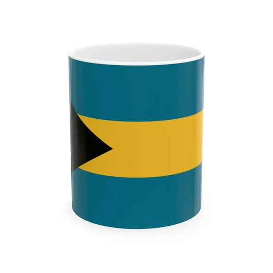 Flag of the Bahamas darker variant (Bahamas) White Coffee Mug 11oz - Go Mug Yourself