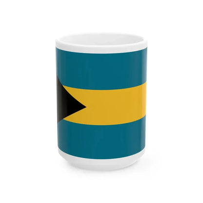 Flag of the Bahamas darker variant (Bahamas) White Coffee Mug 15oz - Go Mug Yourself