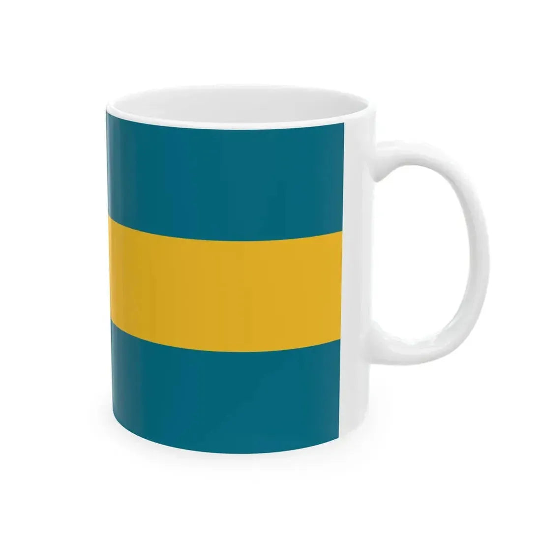 Flag of the Bahamas darker variant (Bahamas) White Coffee Mug - Go Mug Yourself