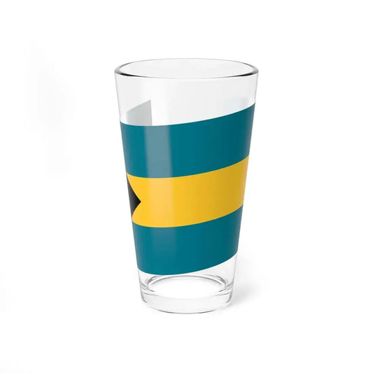 Flag of the Bahamas with waves (Bahamas) Pint Glass 16oz 16oz - Go Mug Yourself