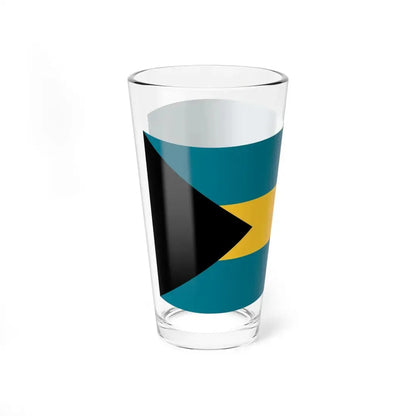 Flag of the Bahamas with waves (Bahamas) Pint Glass 16oz - Go Mug Yourself
