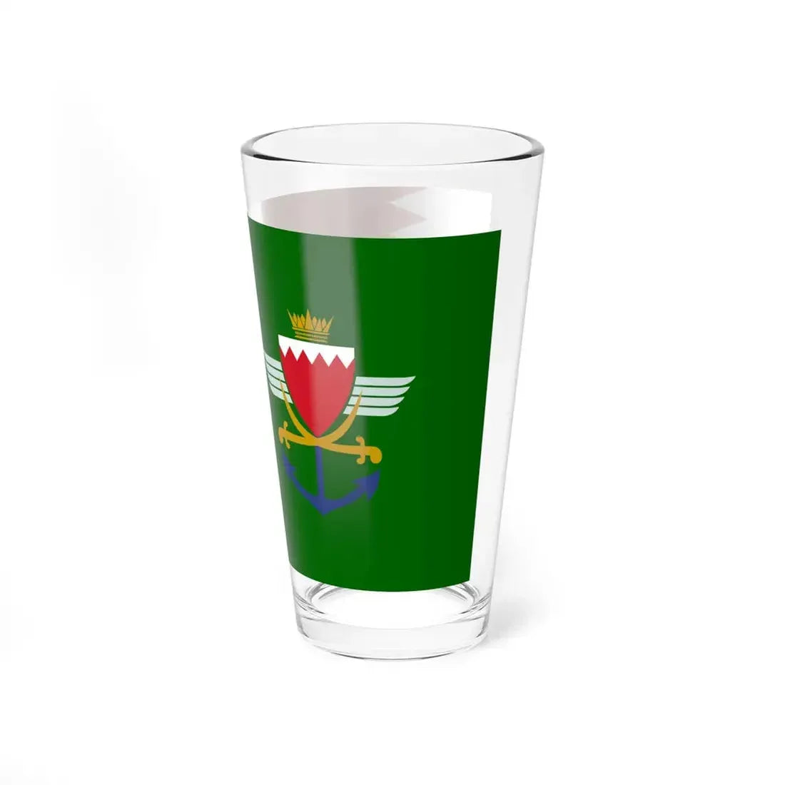 Flag of the Bahrain Defence Force (Bahrain) Pint Glass 16oz - Go Mug Yourself