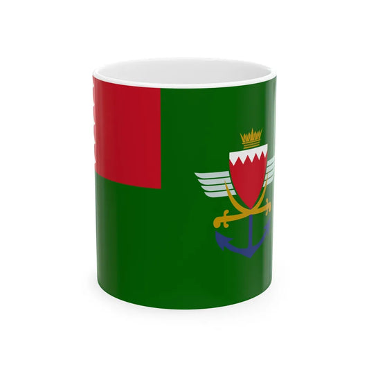Flag of the Bahrain Defence Force (Bahrain) White Coffee Mug 11oz - Go Mug Yourself