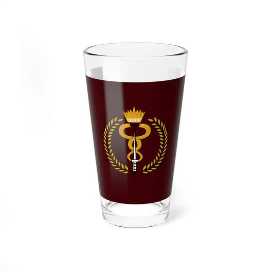 Flag of the Bahrain Defence Force Royal Medical Services (Bahrain) Pint Glass 16oz 16oz - Go Mug Yourself