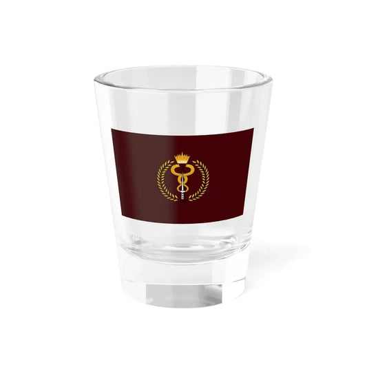 Flag of the Bahrain Defence Force Royal Medical Services (Bahrain) Shot Glass 1.5oz 1.5oz - Go Mug Yourself