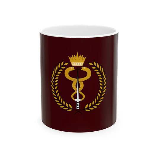 Flag of the Bahrain Defence Force Royal Medical Services (Bahrain) White Coffee Mug 11oz - Go Mug Yourself