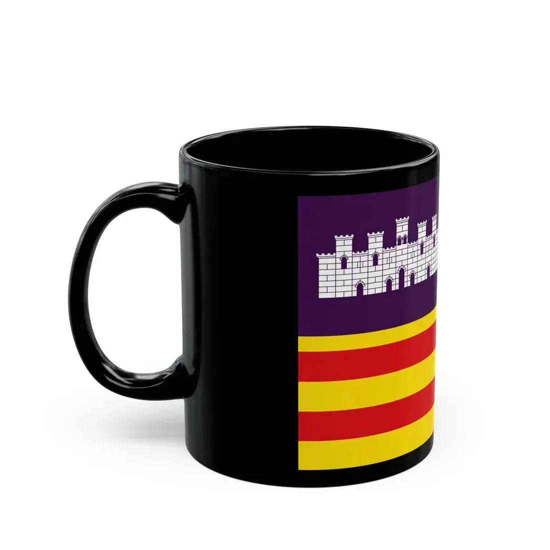 Flag of the Balearic Islands Spain - Black Coffee Mug - Go Mug Yourself