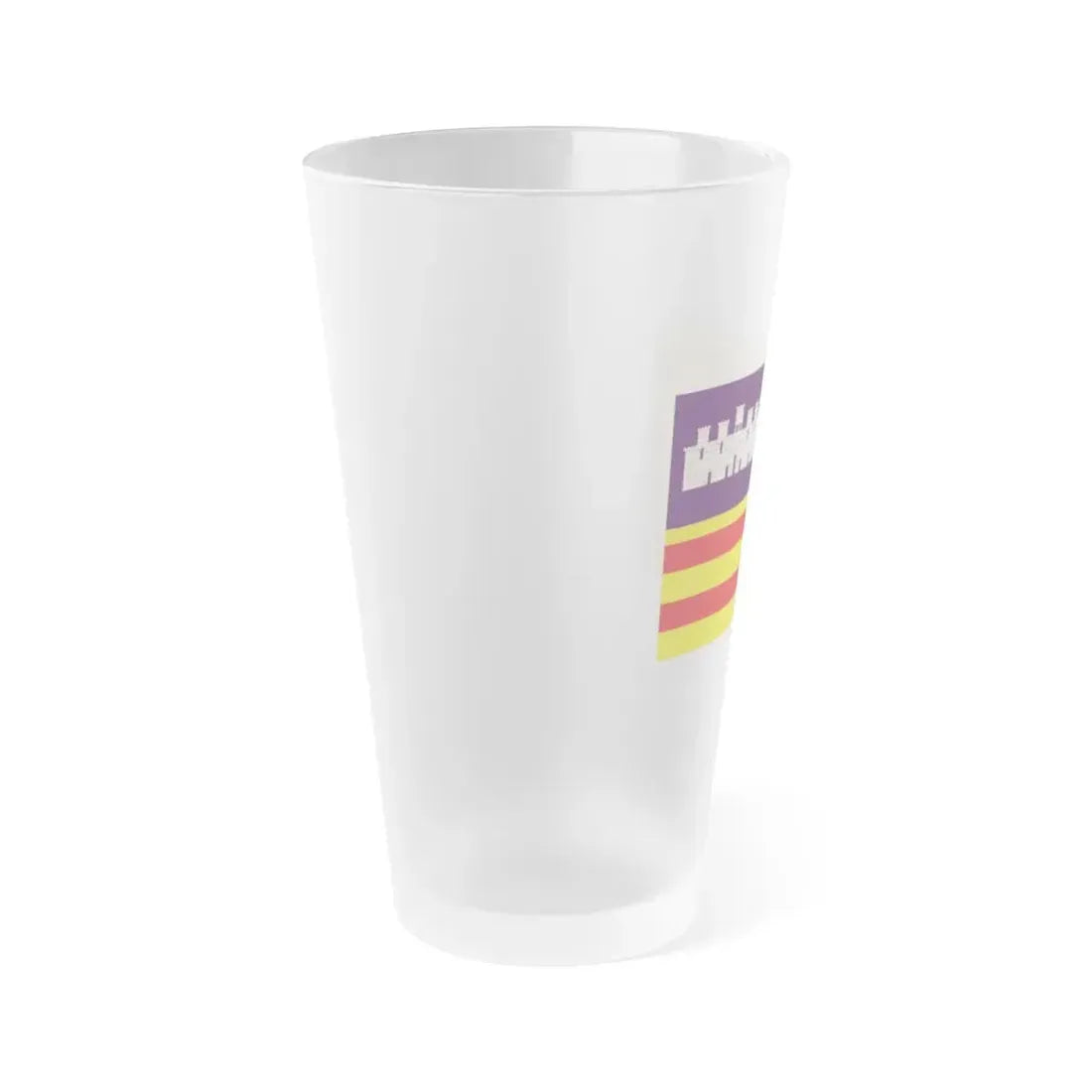 Flag of the Balearic Islands Spain - Frosted Pint Glass 16oz - Go Mug Yourself