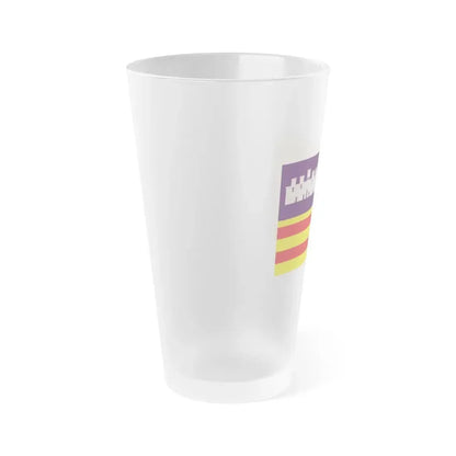 Flag of the Balearic Islands Spain - Frosted Pint Glass 16oz - Go Mug Yourself