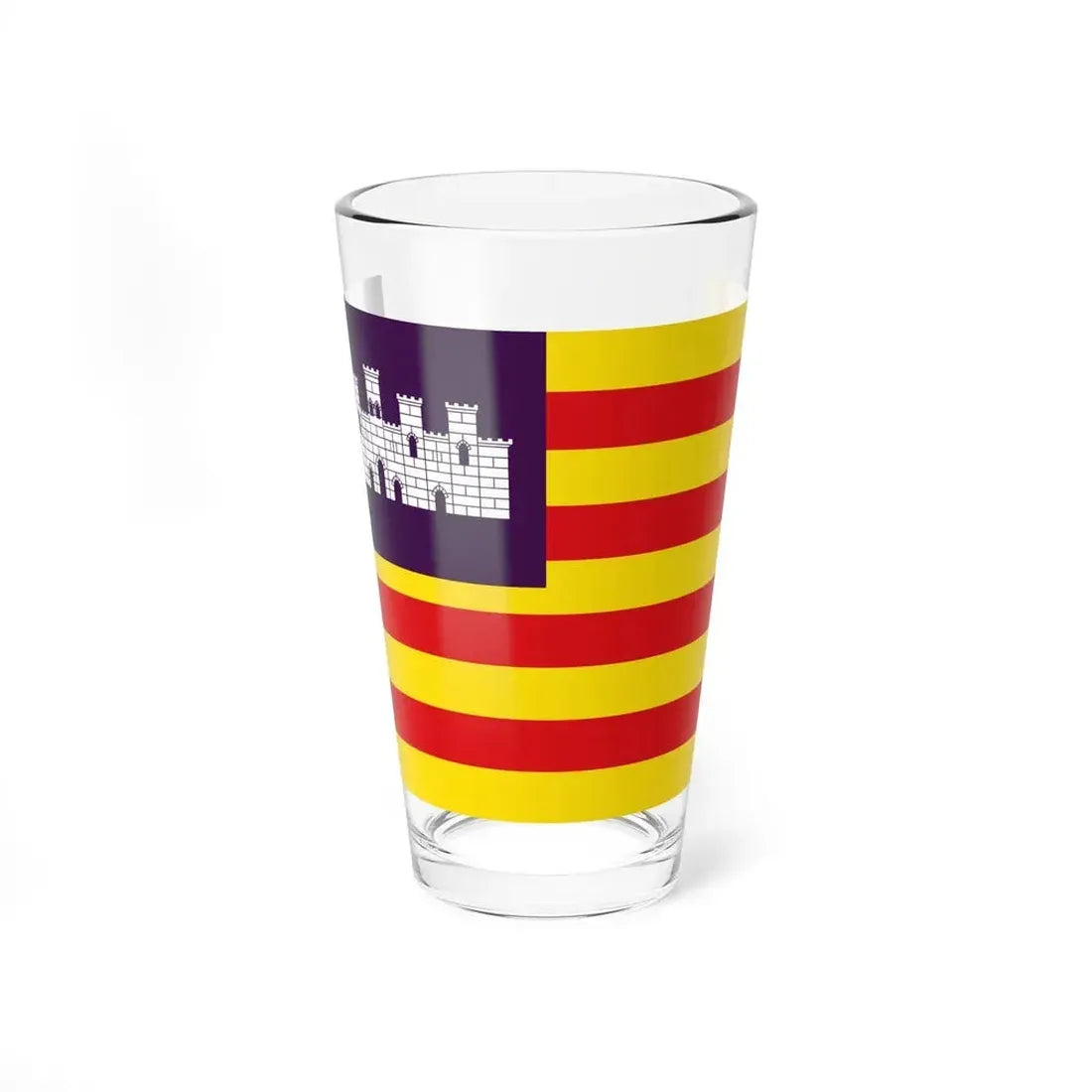 Flag of the Balearic Islands Spain - Pint Glass 16oz 16oz - Go Mug Yourself