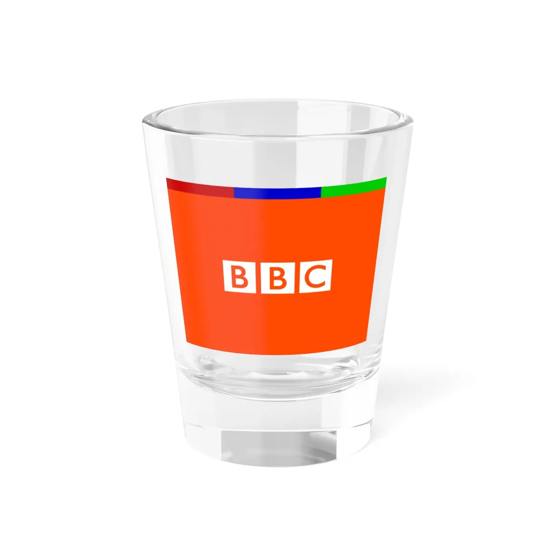 Flag of the BBC 1997-2021 orange (United Kingdom) Shot Glass 1.5oz 1.5oz - Go Mug Yourself