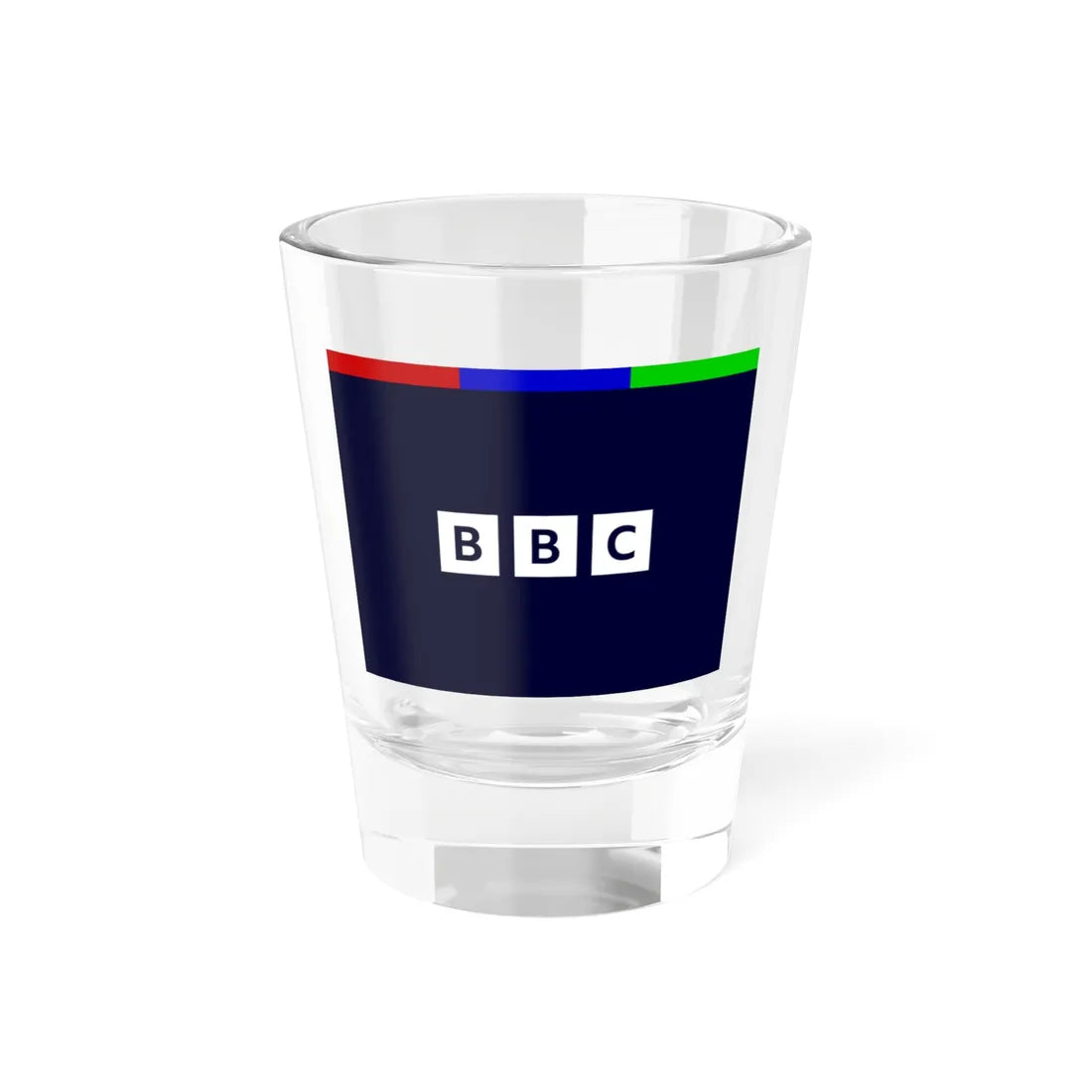 Flag of the BBC (United Kingdom) Shot Glass 1.5oz 1.5oz - Go Mug Yourself