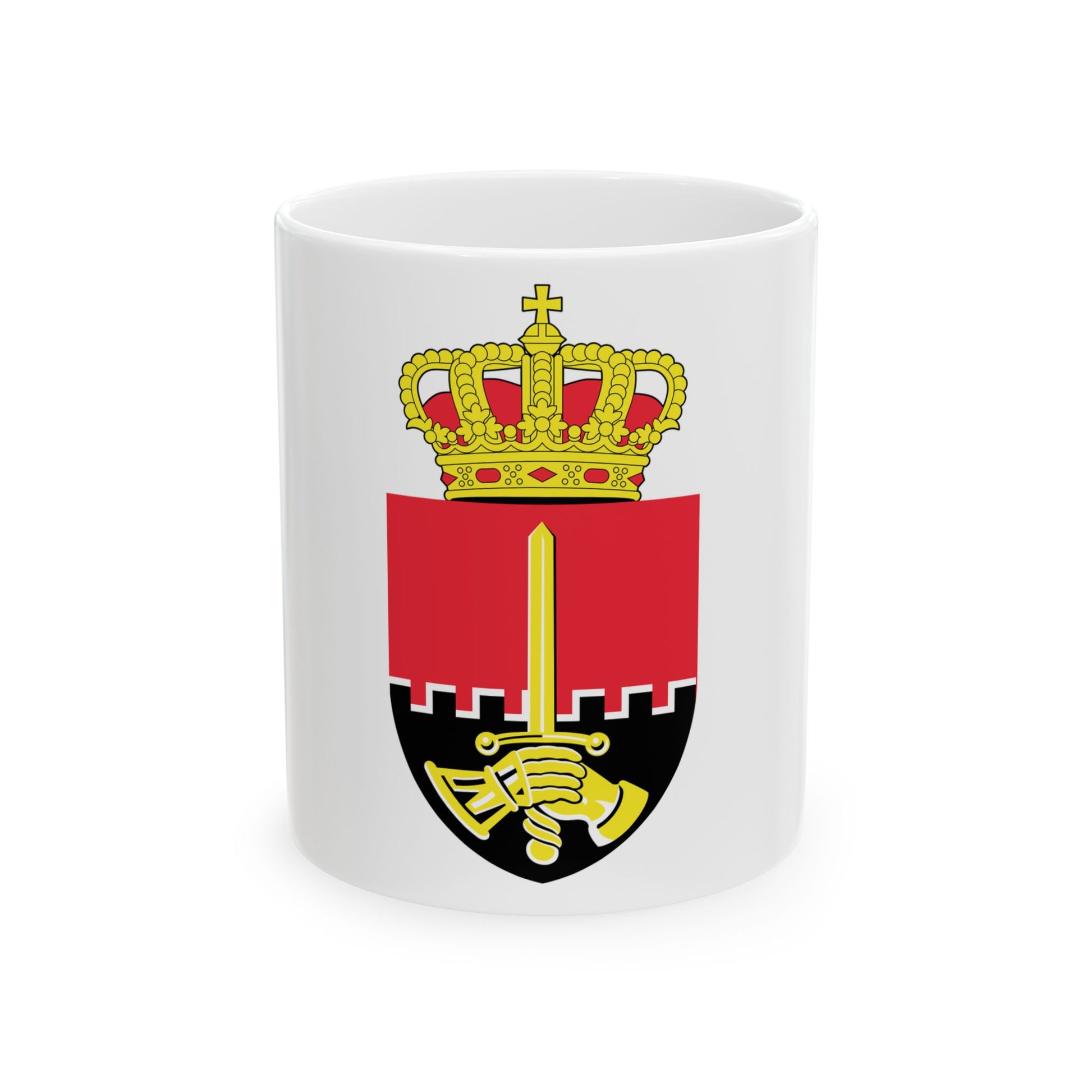 Flag of the Belgian Land Component (Belgium) White Coffee Mug-11oz-Go Mug Yourself