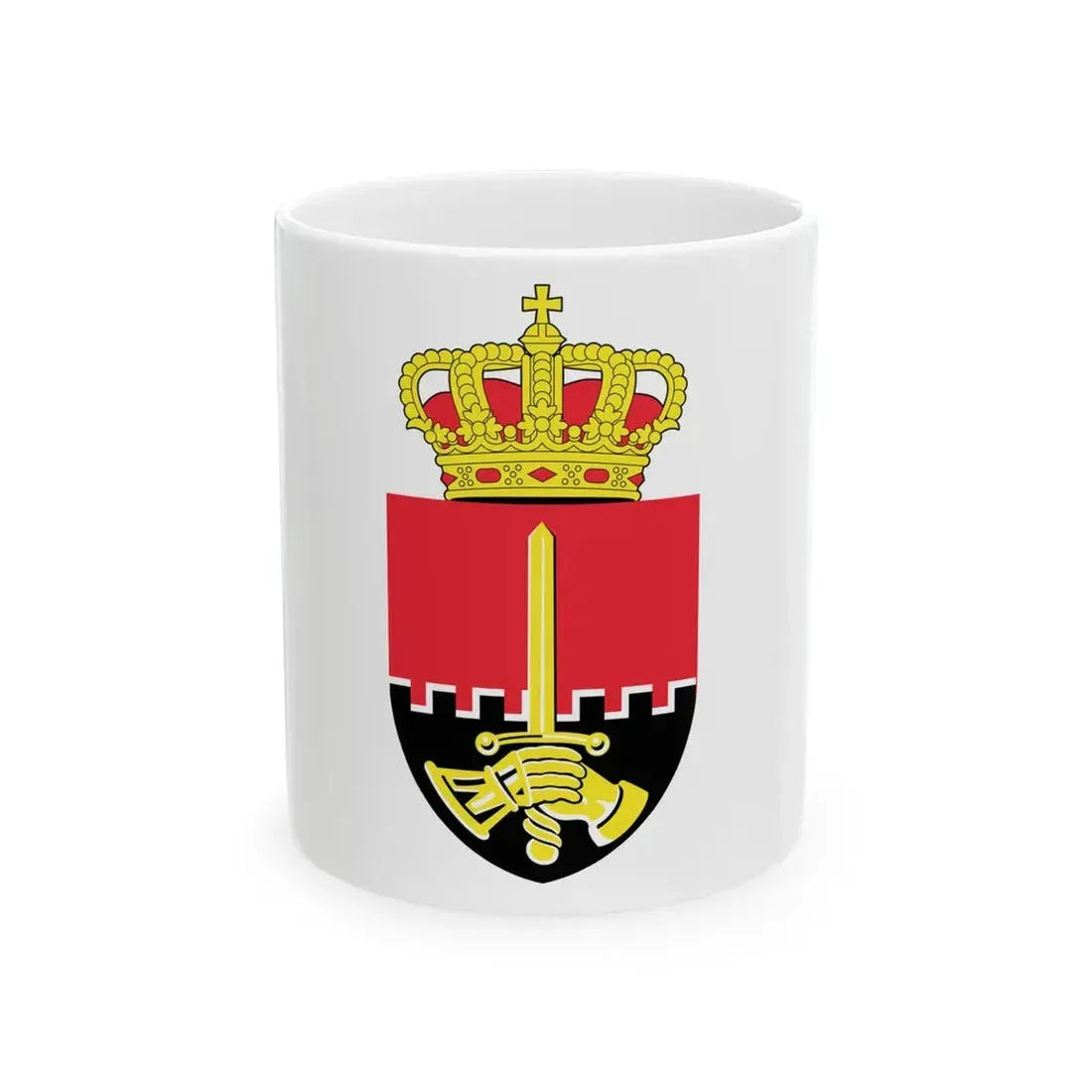 Flag of the Belgian Land Component (Belgium) White Coffee Mug 11oz - Go Mug Yourself