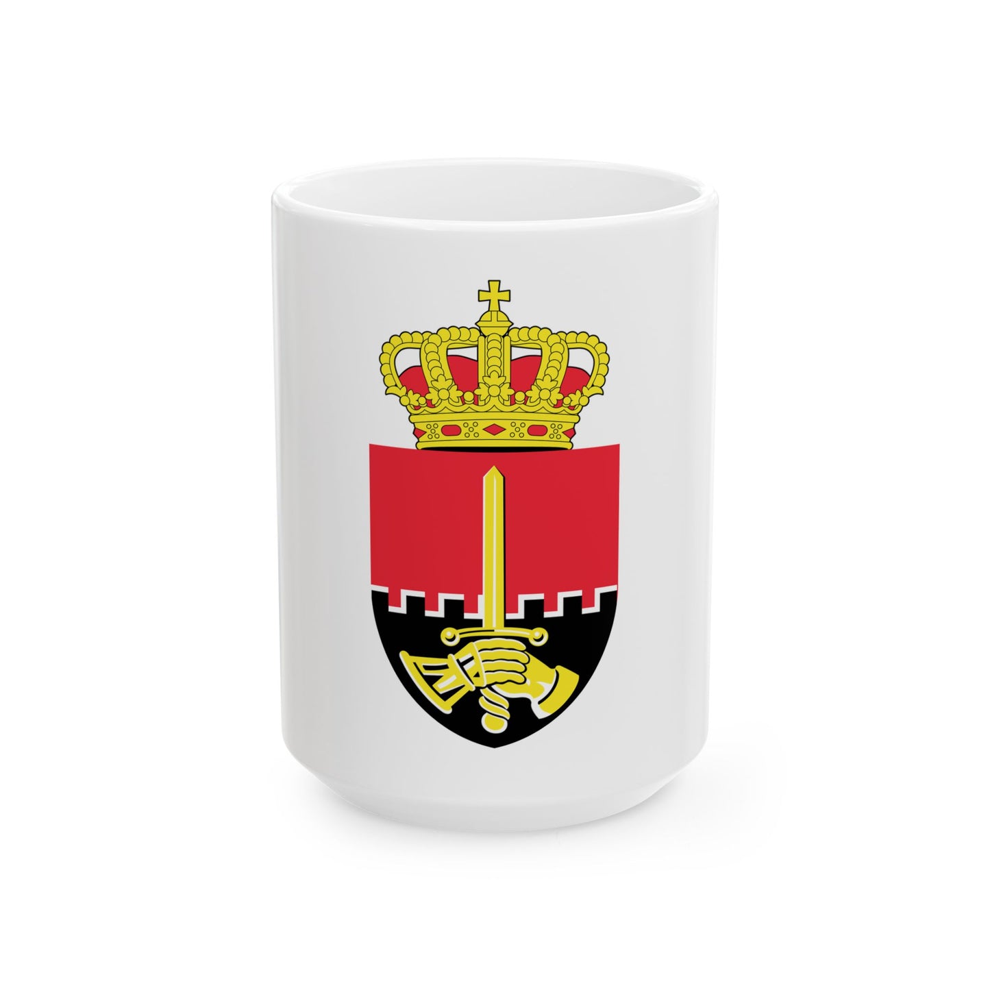 Flag of the Belgian Land Component (Belgium) White Coffee Mug-15oz-Go Mug Yourself