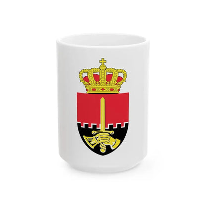 Flag of the Belgian Land Component (Belgium) White Coffee Mug 15oz - Go Mug Yourself