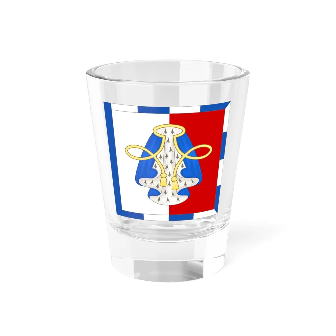 Flag of the Bluemantle Pursuivant of Arms (United Kingdom) Shot Glass 1.5oz 1.5oz - Go Mug Yourself