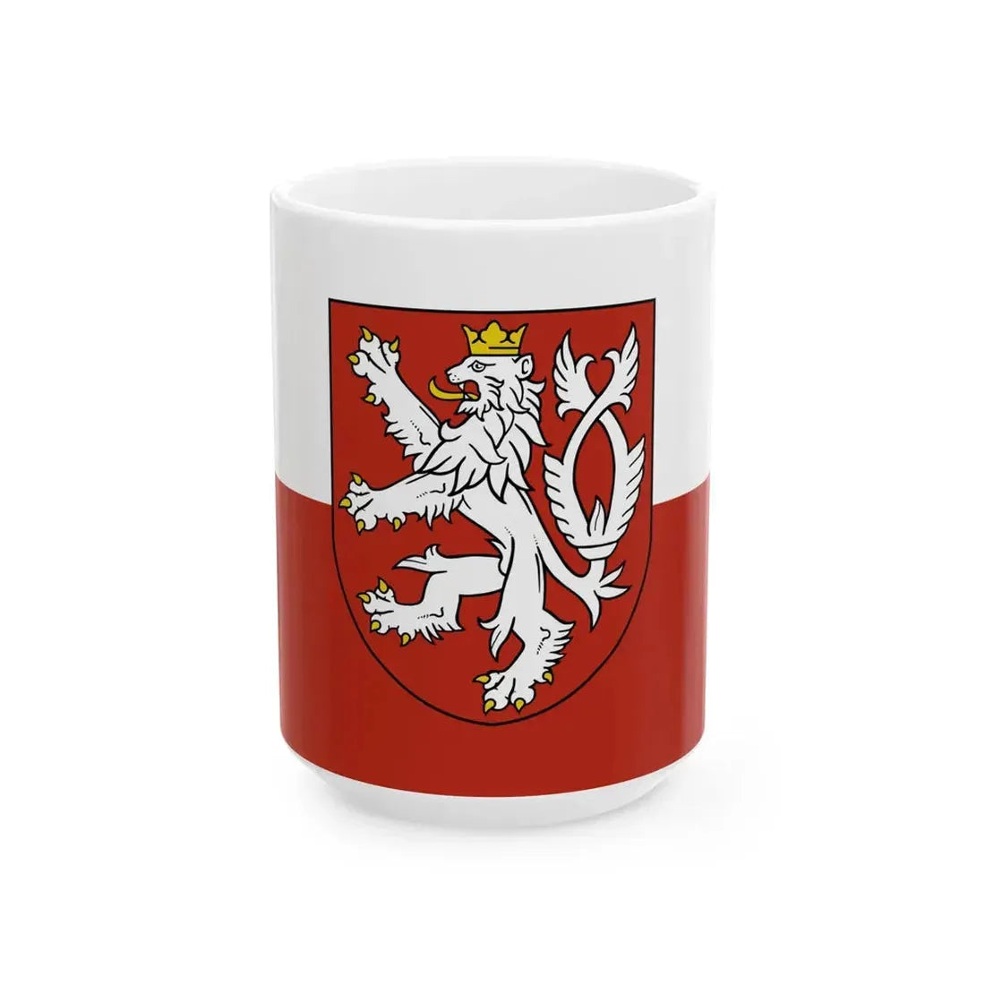Flag of the Bohemian Coat of Arms (Czech Republic) White Coffee Mug 15oz - Go Mug Yourself