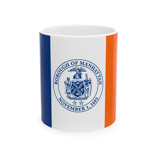 Flag of the Borough of Manhattan (United States) White Coffee Mug 11oz - Go Mug Yourself