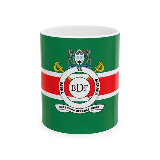Flag of the Botswana Defence Force (Botswana) White Coffee Mug 11oz - Go Mug Yourself