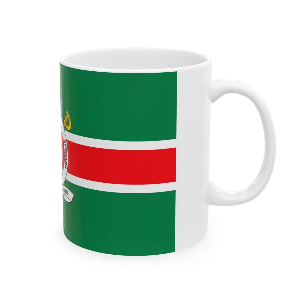 Flag of the Botswana Defence Force (Botswana) White Coffee Mug - Go Mug Yourself