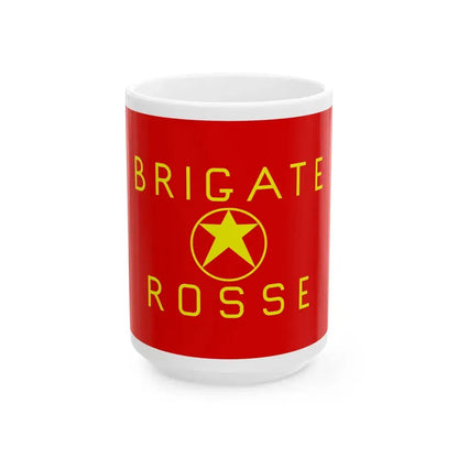 Flag of the Brigate Rosse (Italy) White Coffee Mug 15oz - Go Mug Yourself