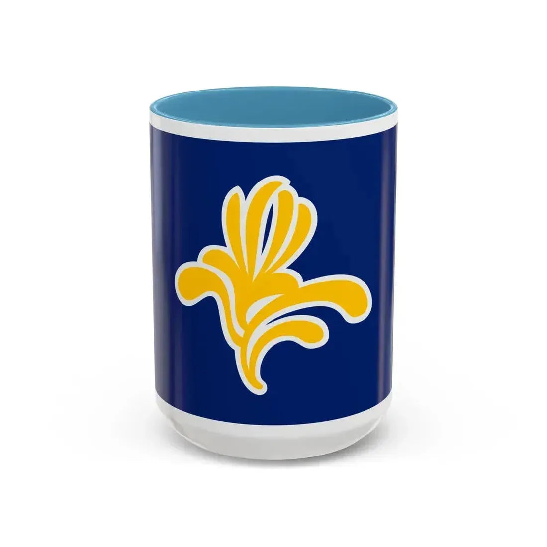 Flag of the Brussels Capital Region Belgium - Accent Coffee Mug 15oz Light Blue - Go Mug Yourself