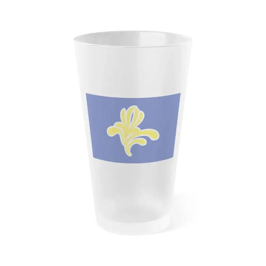 Flag of the Brussels Capital Region Belgium - Frosted Pint Glass 16oz 16oz Frosted - Go Mug Yourself