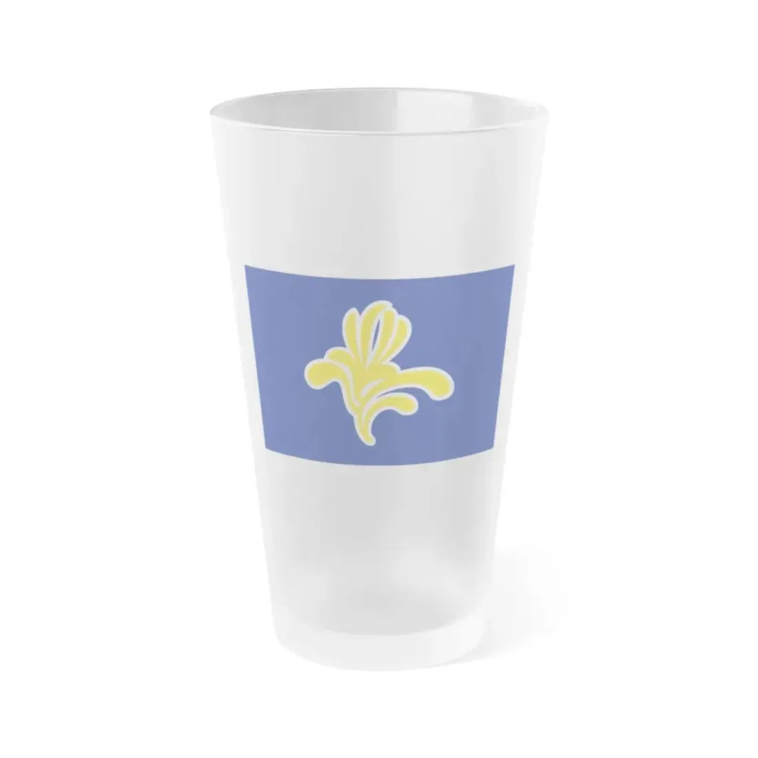 Flag of the Brussels Capital Region Belgium - Frosted Pint Glass 16oz - Go Mug Yourself