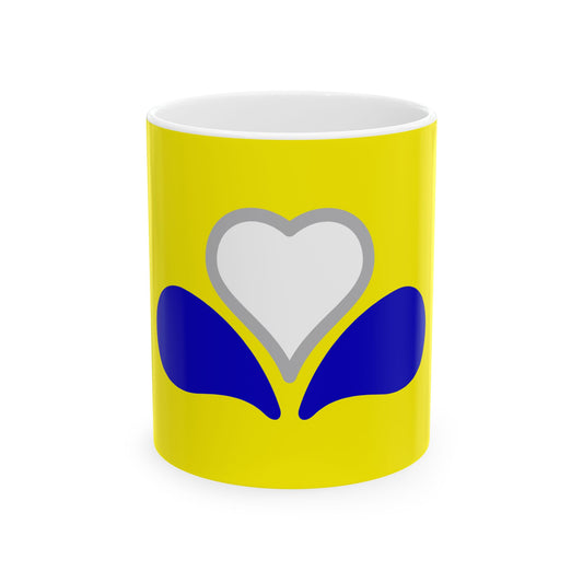 Flag of the Brussels-Capital Region Variant 3 (Belgium) White Coffee Mug-11oz-Go Mug Yourself