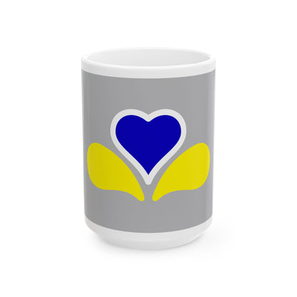 Flag of the Brussels-Capital Region Variant 4 (Belgium) White Coffee Mug-15oz-Go Mug Yourself