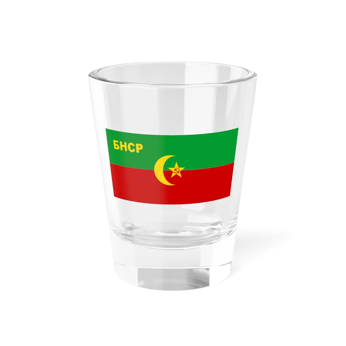 Flag of the Bukharan Peoples Soviet Republic (Uzbekistan) Shot Glass 1.5oz 1.5oz - Go Mug Yourself