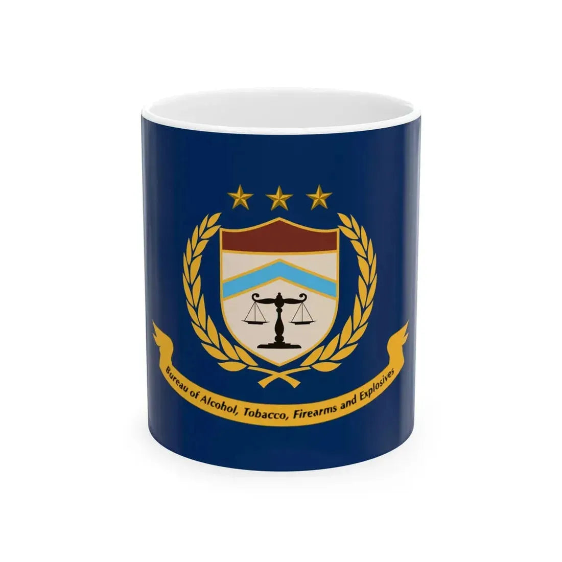 Flag of the Bureau of Alcohol Tobacco Firearms and Explosives (United States) White Coffee Mug 11oz - Go Mug Yourself