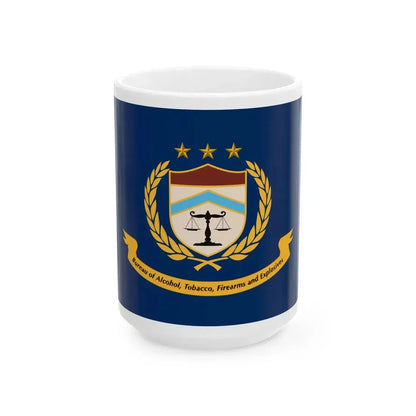 Flag of the Bureau of Alcohol Tobacco Firearms and Explosives (United States) White Coffee Mug 15oz - Go Mug Yourself